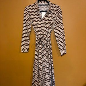Retro Polka Dot Midi Dress with belt